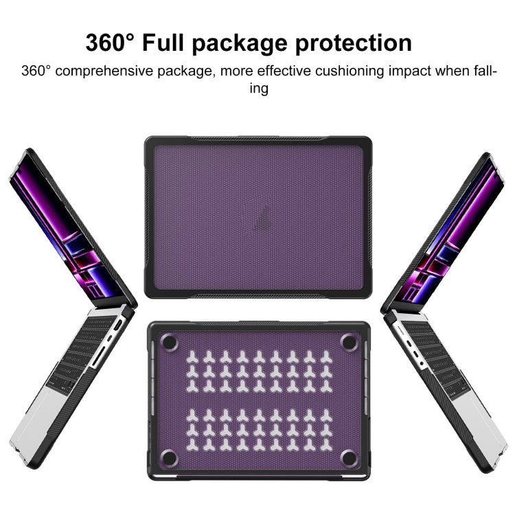 For MacBook Pro 14.2 inch 2023 / 2021 Dot Translucent Laptop Protective Case(Transparent Purple) by buy2fix