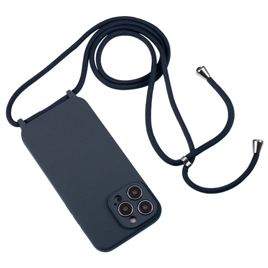 For iPhone 15 Pro Crossbody Lanyard Liquid Silicone Case(Midnight Blue) by buy2fix