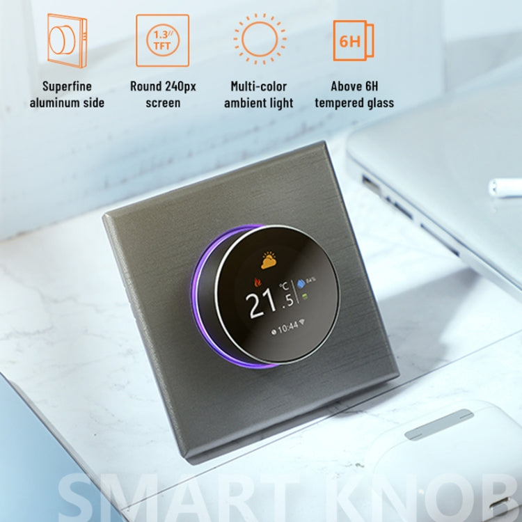 BHT-7000-GCLZB 240V AC 3A Smart Knob Thermostat Dry Junction Controller with Zigbee(Gold) - Thermostat & Thermometer by buy2fix | Online Shopping UK | buy2fix