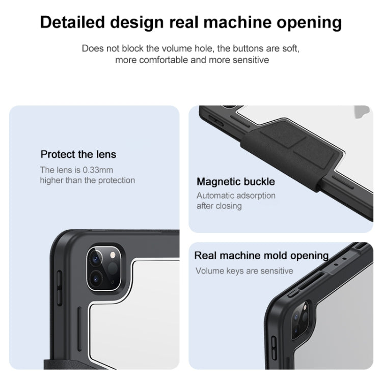 For iPad Pro 11 2022 / 2021 / 2020 / 2018 Deformation Buckle Leather Smart Tablet Case(Black) by buy2fix