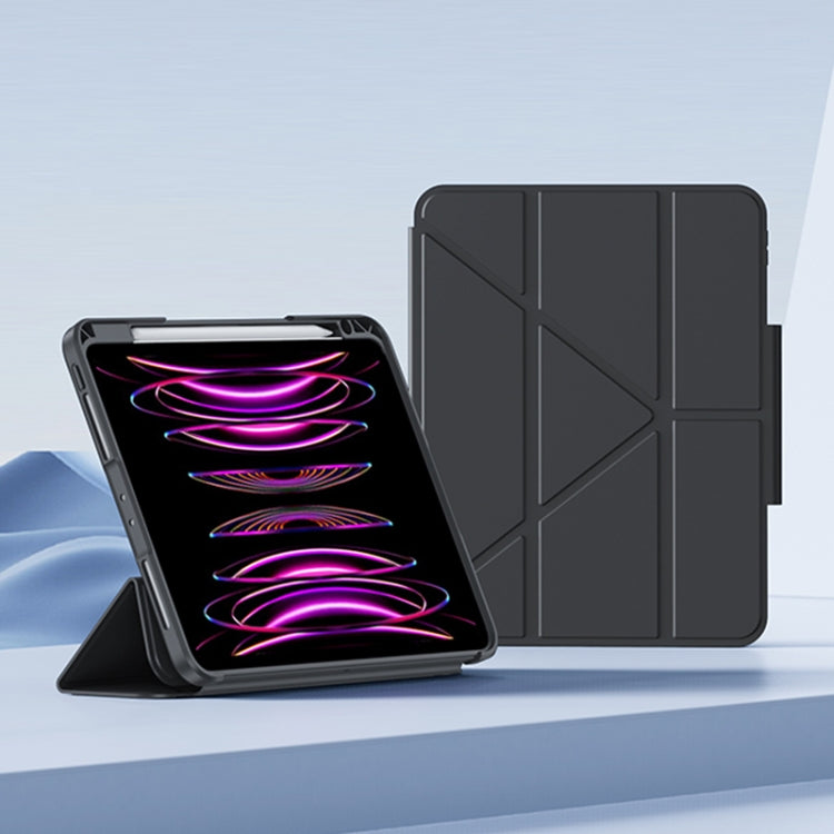 For iPad Air 2022 / 2020 Deformation Buckle Leather Smart Tablet Case(Black) - iPad Air (2022) / (2020) 10.9 Cases by buy2fix | Online Shopping UK | buy2fix