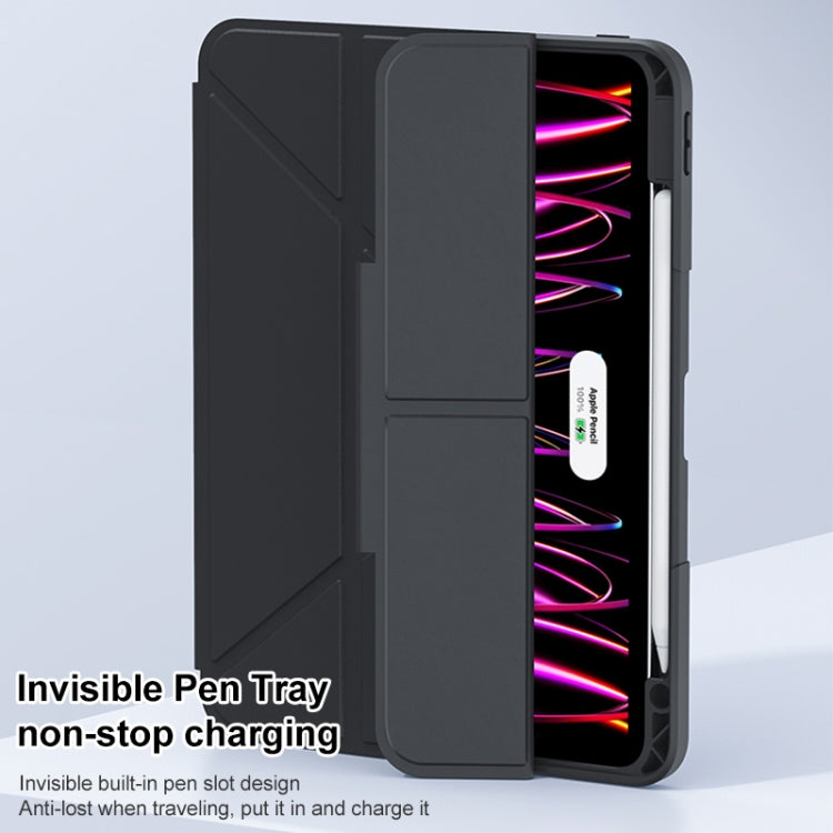 For iPad Air 2022 / 2020 Deformation Buckle Leather Smart Tablet Case(Black) - iPad Air (2022) / (2020) 10.9 Cases by buy2fix | Online Shopping UK | buy2fix