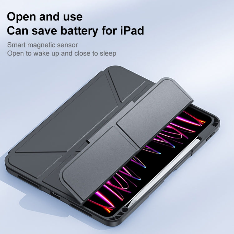 For iPad Air 2022 / 2020 Deformation Buckle Leather Smart Tablet Case(Black) - iPad Air (2022) / (2020) 10.9 Cases by buy2fix | Online Shopping UK | buy2fix