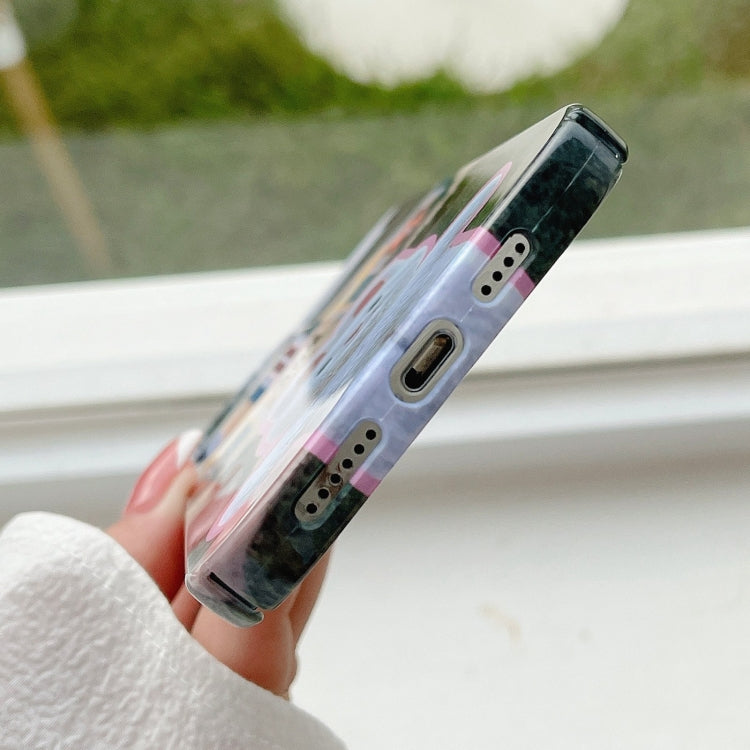 For iPhone 12 Pro Painted Pattern PC Phone Case(Bunny Hug) - iPhone 12 / 12 Pro Cases by buy2fix | Online Shopping UK | buy2fix