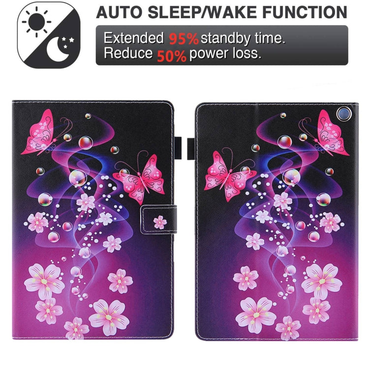 For Amazon Fire Max 11 2023 Colored Drawing Leather Smart Tablet Case(Dual Pink Butterflies) by buy2fix