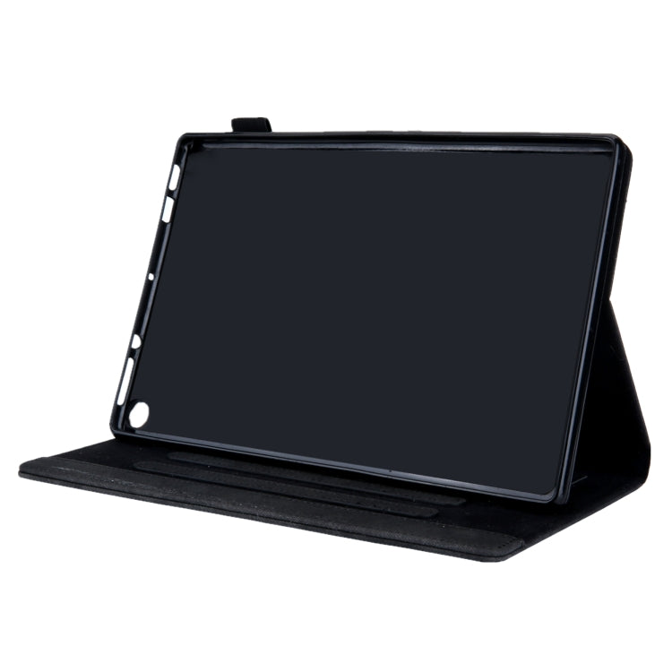 For Amazon Fire Max 11 2023 Cloth Texture Leather Smart Tablet Case(Black) - Amazon by buy2fix | Online Shopping UK | buy2fix