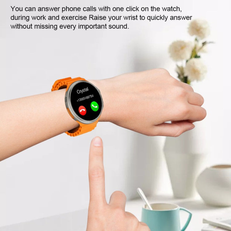 V3 Ultra Max 1.6 inch TFT Round Screen Smart Watch Supports Voice Calls/Blood Oxygen Monitoring(Orange) by buy2fix