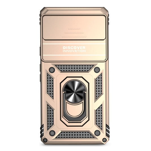 For Google Pixel 7a Sliding Camshield Holder Phone Case(Gold) by buy2fix