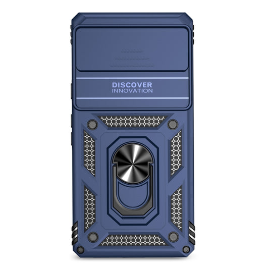 For Google Pixel 7a Sliding Camshield Holder Phone Case(Blue) by buy2fix