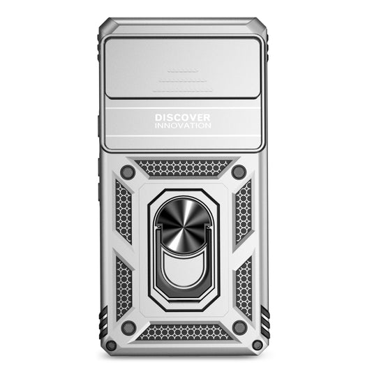 For Google Pixel 7a Sliding Camshield Holder Phone Case(Silver) by buy2fix