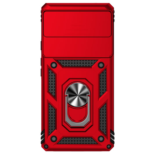For Google Pixel 6a Sliding Camshield Holder Phone Case(Red) by buy2fix
