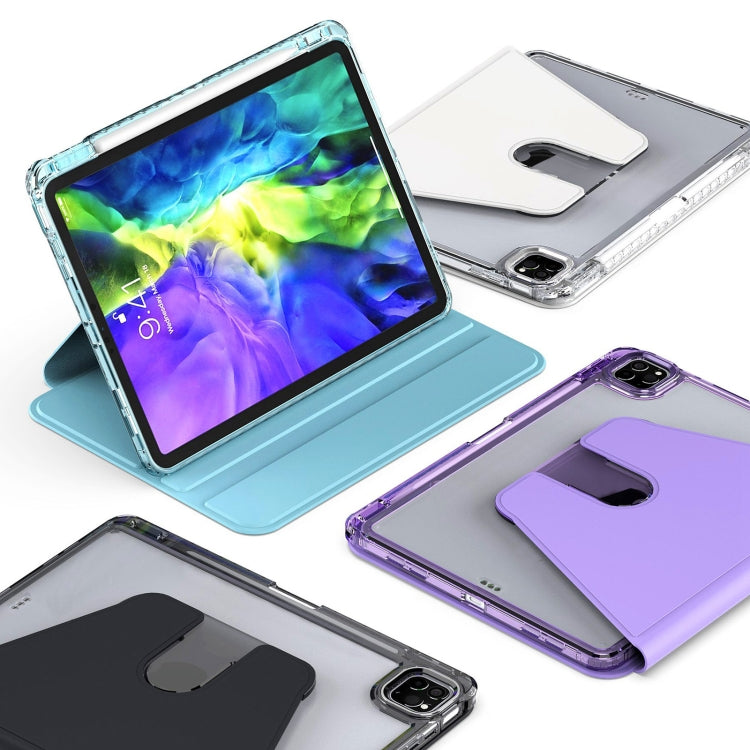For iPad Pro 11 2022 / 2021 / 2020 Clear 360 Rotation Stand Smart Leather Tablet Case(Purple) - iPad Pro 11 (2022/2021) Cases by buy2fix | Online Shopping UK | buy2fix