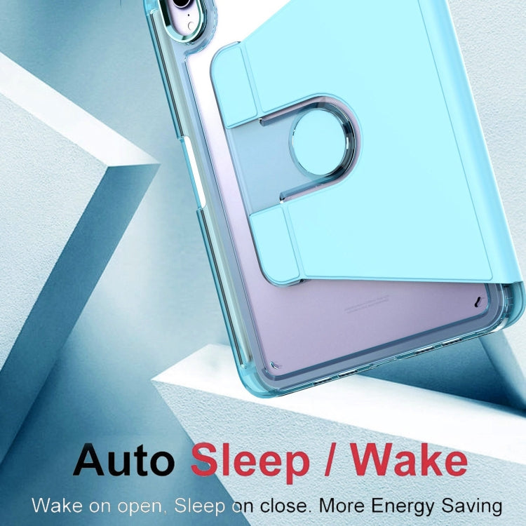 For iPad mini 6 / mini 2024 Clear 360 Rotation Stand Smart Leather Tablet Case(Black) - iPad mini 6 Cases by buy2fix | Online Shopping UK | buy2fix