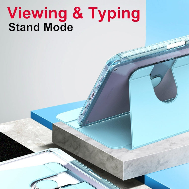 For iPad mini 6 / mini 2024 Clear 360 Rotation Stand Smart Leather Tablet Case(Black) - iPad mini 6 Cases by buy2fix | Online Shopping UK | buy2fix