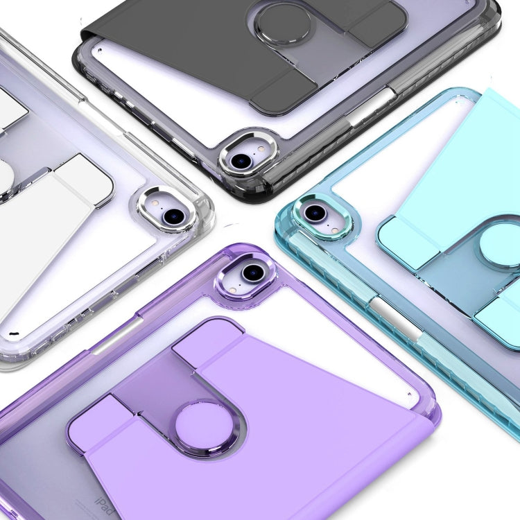 For iPad mini 6 / mini 2024 Clear 360 Rotation Stand Smart Leather Tablet Case(Black) - iPad mini 6 Cases by buy2fix | Online Shopping UK | buy2fix