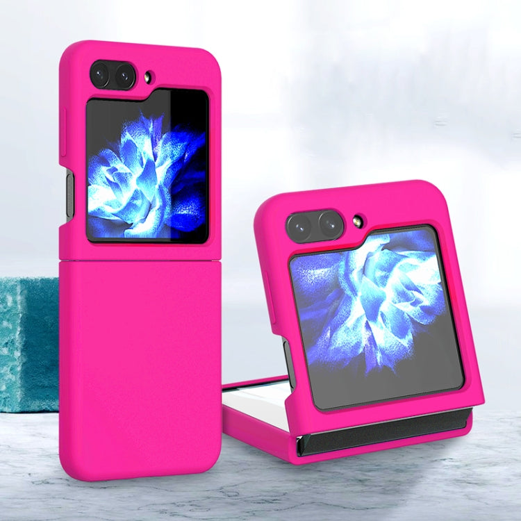 For Samsung Galaxy Z Flip5 Silicone Skin Feel Folding Phone Case(Rose Pink) - Galaxy Z Flip5 Cases by buy2fix | Online Shopping UK | buy2fix