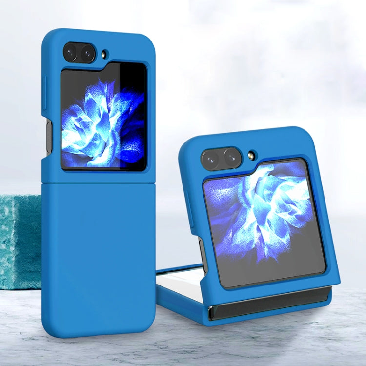 For Samsung Galaxy Z Flip5 Silicone Skin Feel Folding Phone Case(Navy Blue) - Galaxy Z Flip5 Cases by buy2fix | Online Shopping UK | buy2fix