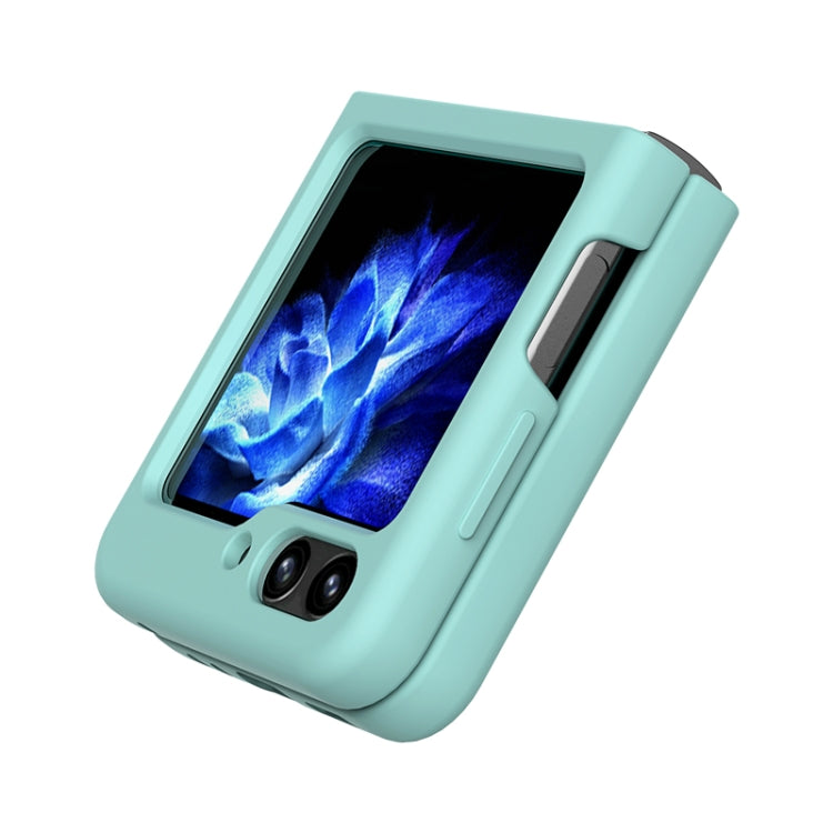 For Samsung Galaxy Z Flip5 Silicone Skin Feel Folding Phone Case(Dark Green) by buy2fix