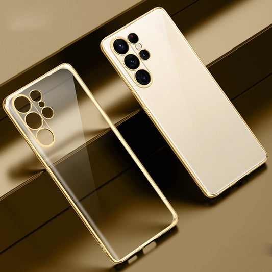 For Samsung Galaxy S23 Ultra 5G SULADA Shockproof Plating TPU Transparent Phone Case(Gold) by SULADA