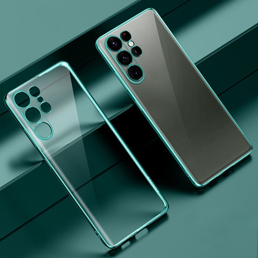 For Samsung Galaxy S23 Ultra 5G SULADA Shockproof Plating TPU Transparent Phone Case(Green) by SULADA