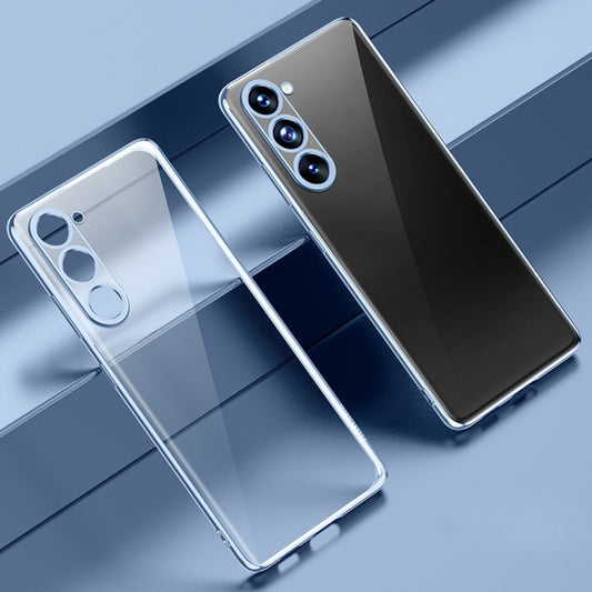 For Samsung Galaxy S23 5G SULADA Shockproof Plating TPU Transparent Phone Case(New Blue) by SULADA