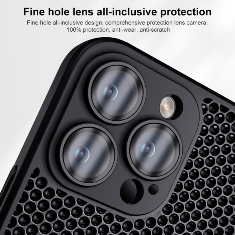 For iPhone 12 Pro Max Honeycomb Radiating PC Phone Case(Orange) - iPhone 12 Pro Max Cases by buy2fix | Online Shopping UK | buy2fix
