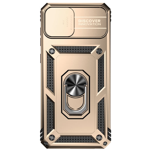 For Samsung Galaxy A04 Sliding Camshield Holder Phone Case(Gold) by buy2fix