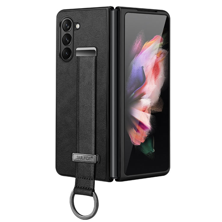 For Samsung Galaxy Z Fold5 SULADA PC Hybrid Leather Texture Skin Feel Shockproof Phone Case(Black) - Galaxy Z Fold5 Cases by SULADA | Online Shopping UK | buy2fix