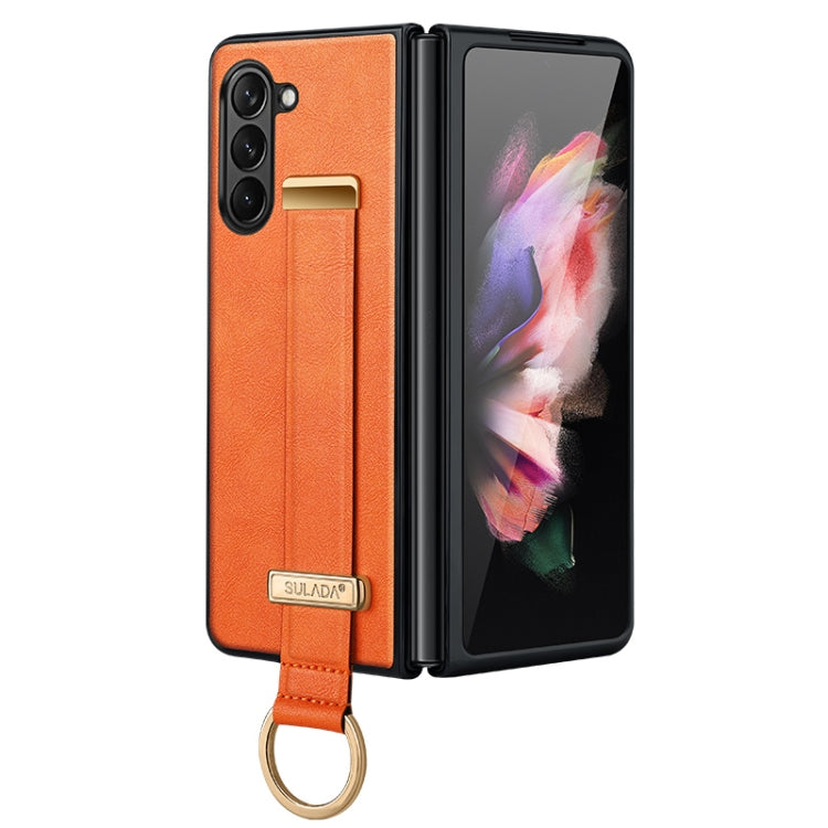 For Samsung Galaxy Z Fold5 SULADA PC Hybrid Leather Texture Skin Feel Shockproof Phone Case(Orange) - Galaxy Z Fold5 Cases by SULADA | Online Shopping UK | buy2fix