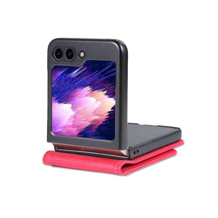 For Samsung Galaxy Z Flip5 5G AZNS Magnetic Calf Texture Flip Leather Phone Case(Red) by AZNS