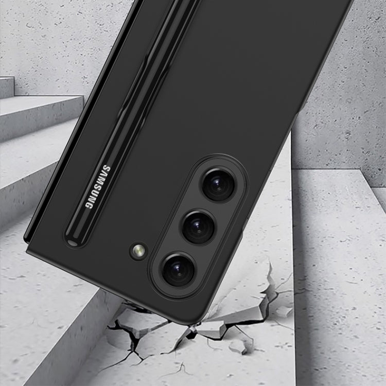 For Samsung Galaxy Z Fold5 GKK Ultra-thin Full Coverage Phone Flip Case with Pen Slot(Grey) by GKK