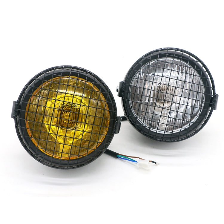 Motorcycle Reticular Retro Lamp LED Headlight Modification Accessories for Halley / Honda CG125 / Suzuki GN125(Yellow) - Headlights by buy2fix | Online Shopping UK | buy2fix