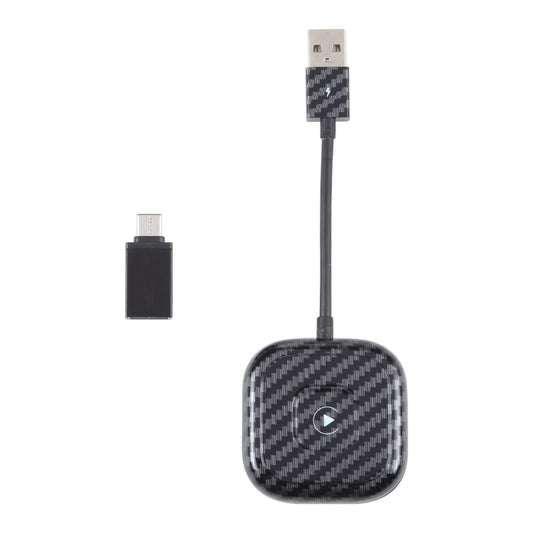 USB + USB-C / Type-C Wired to Wireless Carplay Adapter for iPhone(Black) by buy2fix