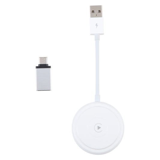 USB + USB-C / Type-C Wired to Wireless Carplay Adapter for iPhone(White) by buy2fix