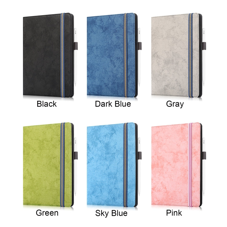 For 9-11 inch Marble Cloth Texture Horizontal Flip Universal Tablet PC Leather Case with Pen Slot & Holder(Black) by buy2fix