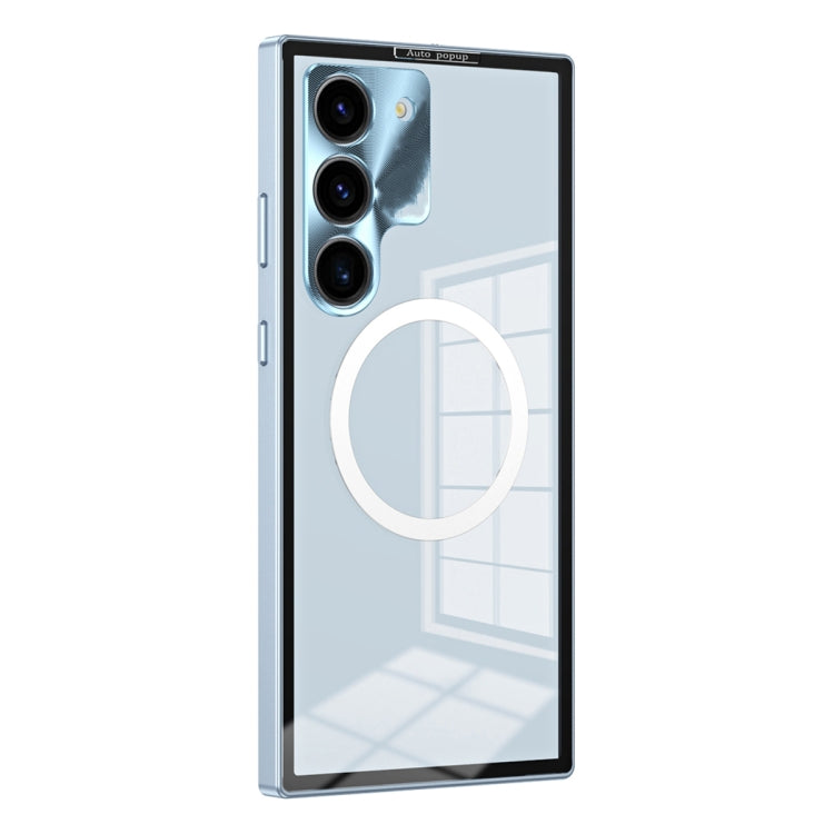 For Samsung Galaxy S22 5G MagSafe HD Spring Buckle Metal Phone Case(Sierra Blue) - Galaxy S22 5G Cases by buy2fix | Online Shopping UK | buy2fix