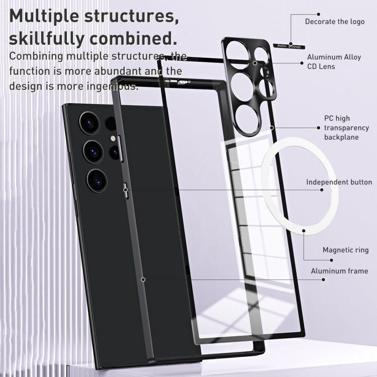 For Samsung Galaxy S22+ 5G MagSafe HD Spring Buckle Metal Phone Case(Purple) - Galaxy S22+ 5G Cases by buy2fix | Online Shopping UK | buy2fix