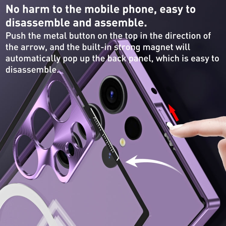For Samsung Galaxy S22+ 5G MagSafe HD Spring Buckle Metal Phone Case(Purple) - Galaxy S22+ 5G Cases by buy2fix | Online Shopping UK | buy2fix