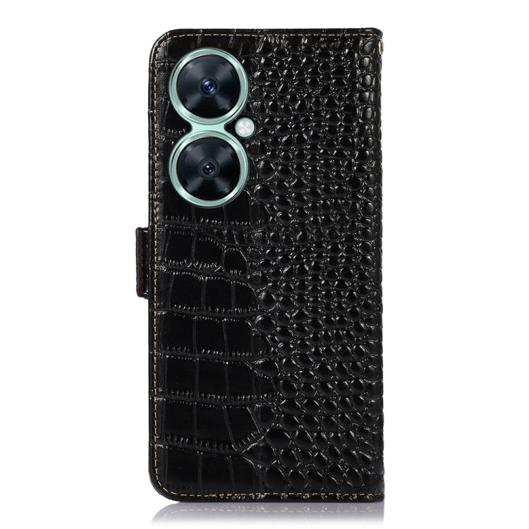 For Huawei Nova 11i / Enjoy 60 Pro / Crocodile Top Layer Cowhide Leather Phone Case(Black) - Huawei Cases by buy2fix | Online Shopping UK | buy2fix