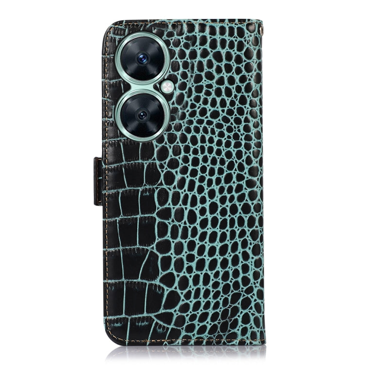 For Huawei Nova 11i / Enjoy 60 Pro / Crocodile Top Layer Cowhide Leather Phone Case(Green) - Huawei Cases by buy2fix | Online Shopping UK | buy2fix