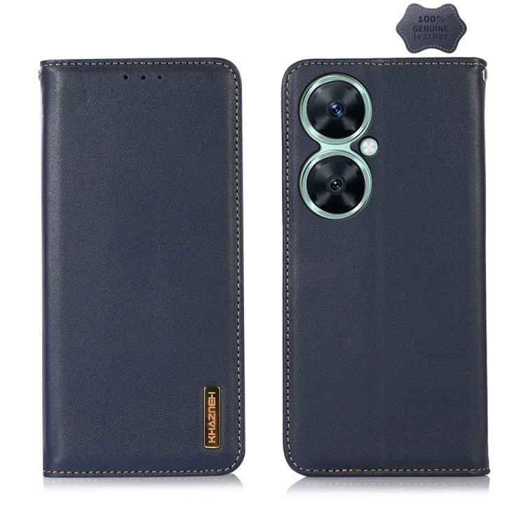 For Huawei Nova 11i / Enjoy 60 Pro KHAZNEH Nappa Top Layer Cowhide Leather Phone Case(Blue) - Huawei Cases by buy2fix | Online Shopping UK | buy2fix
