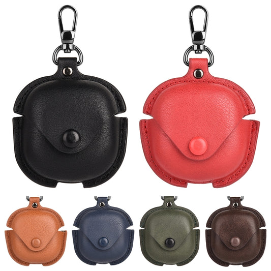 For Samsung Galaxy Buds Live / Pro Leather TWS Earphone Protective Case with Hook(Brown) by buy2fix