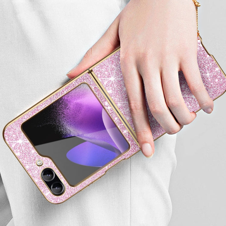 For Samsung Galaxy Z Flip5 Electroplate Glittery Shockproof Phone Case(Black) by buy2fix