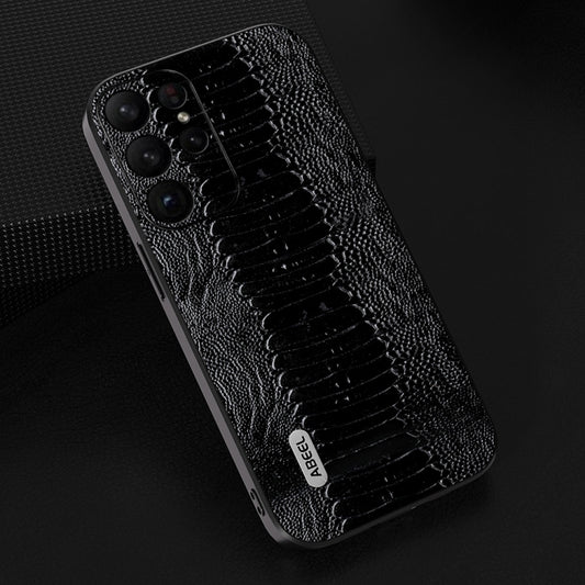 For Samsung Galaxy S23 5G ABEEL Genuine Leather Weilai Series Phone Case(Black) by buy2fix
