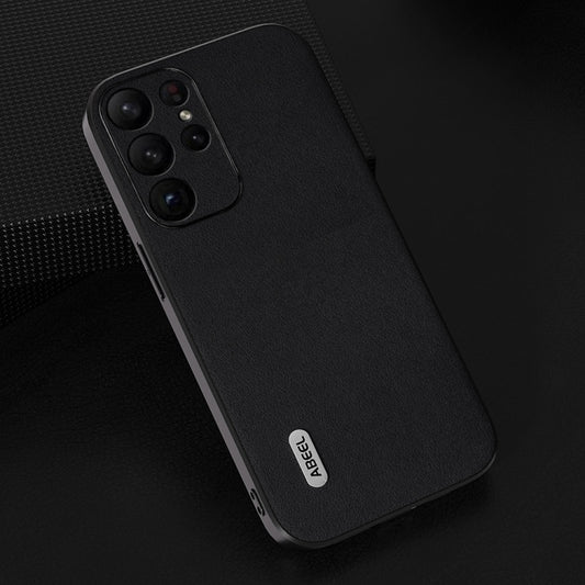 For Samsung Galaxy S23+ 5G ABEEL Genuine Leather Xiaoya Series Phone Case(Black) by buy2fix