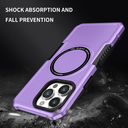 For iPhone 15 Pro Shockproof Armor MagSafe Phone Case(Purple) by buy2fix
