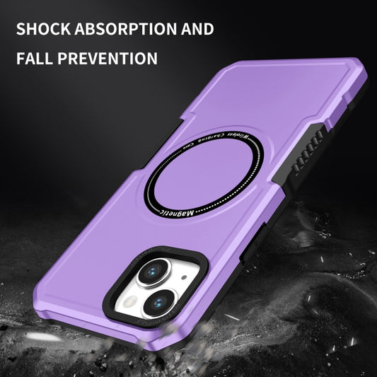 For iPhone 15 Shockproof Armor MagSafe Phone Case(Purple) by buy2fix