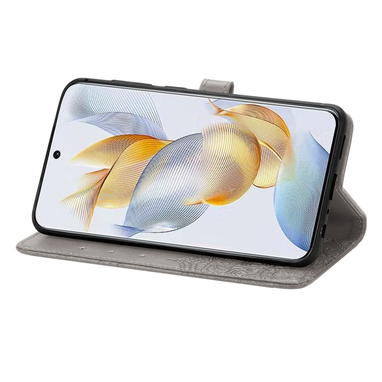 For Honor 90 5G Mandala Flower Embossed Leather Phone Case(Grey) - Honor Cases by buy2fix | Online Shopping UK | buy2fix