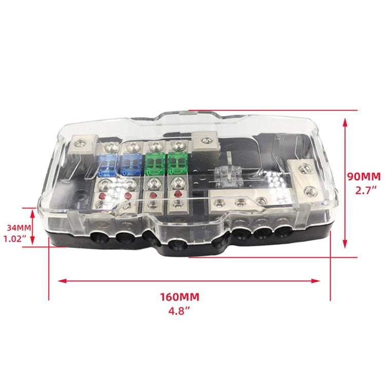 CP-0722 Orvac 0-4 GA 4 Circuit HD Fuse Power Distribution Block Ground Buss with LED Indicator by buy2fix
