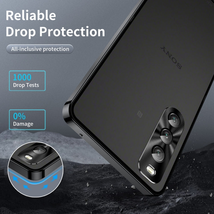 For Sony Xperia 10 IV Frosted Metal MagSafe Magnetic Phone Case(Black) by buy2fix